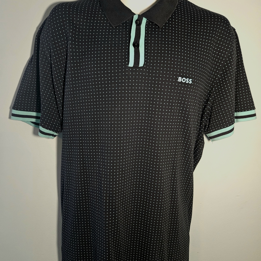 BOSS Black Polo with Teal Highlights